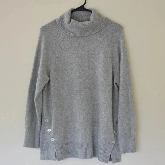 MICHAEL MICHAEL KORS Grey Knitted Pullover Turtleneck Sweater Size Medium - Picture 1 of 8